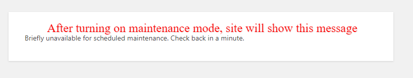 How to setup maintenance mode
