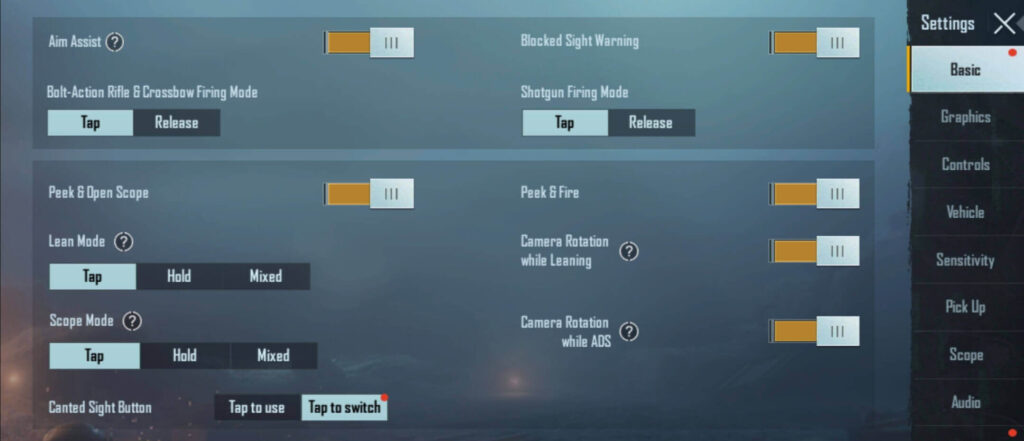 Sensitivity Settings For PUBG Mobile